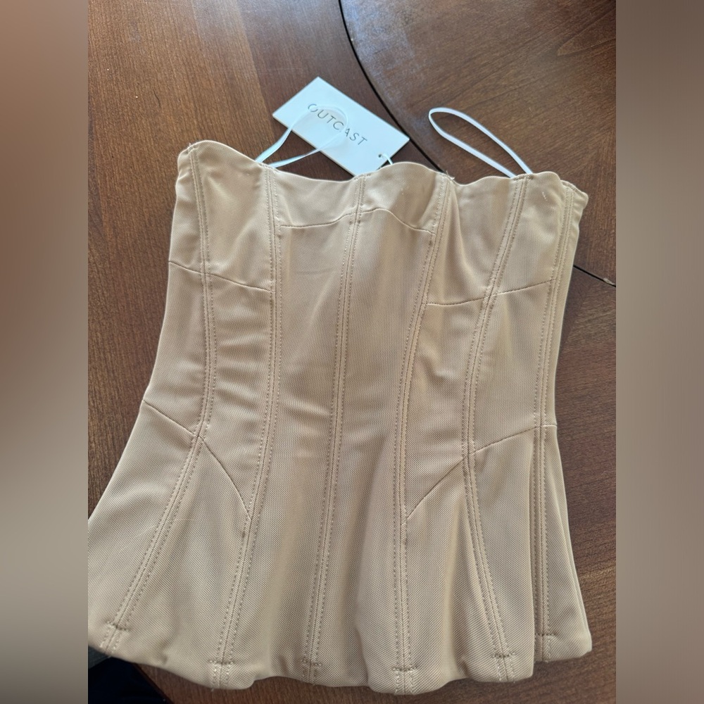 Beige XS Outcast corset strapless top